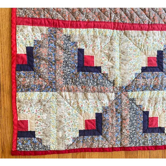 Vintage Hand Stitched Quilt Table, Runner, Quilt, Blanket, throw - Picture 5 of 10